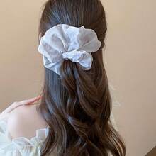 1 件法式简约柔软雪纺褶皱发圈、发带、发饰、发圈、休闲 - 髮圈 - 查看 16