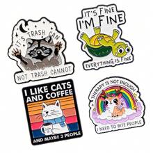 4pcs/Set Enamel Pin Lapel Pins Badges On Backpack Women's Brooch Clothes Gift Jewelry Fashion Accessories