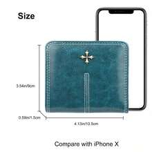Small Wallet For Women Bifold Leather Mini Coin Purse RFID Blocking Credit Card Holder Short Wallet Slim Zipper Pocket Clutch - Pink - View 4