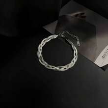 1 pièce Bracelet en acier inoxydable plaqué or fait à la main, accessoire minimaliste pour l'été