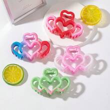 1 件空心心形树脂发夹，适合日常佩戴时尚发饰优雅发夹