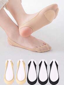 1/5 Pairs Invisible Boat Socks Women Summer Silicone Non-Slip Socks For High Heels Shoes Ice Silk Thin Half-Palm Suspender Sock