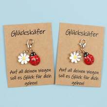 1 pièce/3 pièces/5 pièces Porte-clés mignon coccinelle, famille de coccinelles, matériau en métal, assorti avec une carte de poche inspirante allemande, cadeau de soutien, cadeau de remerciement, cadeau d'ami, convient pour l'anniversaire, le mariage, les vacances, la remise des diplômes, la fête, cadeau idéal, porte-clés coccinelle idéal pour accompagner les voyages - Multicolore - Voir 1