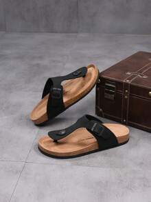 Men Sandals Flip Flop Sandals With Adjustable Buckle Straps Arch Support Slides Comfortable Walking Thong Sandals For Men Indoor Outdoor - Brown - View 5