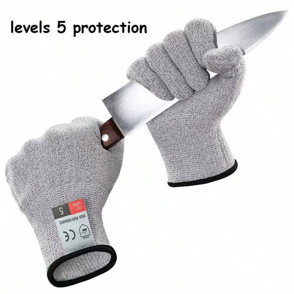 1 Pair High Quality Level 5 Cut Resistant Gloves, Safe For Kitchen Use, Machine Washable, Comfortable & Flexible, Lightweight, Suitable For Both Hands. Cut Resistant Gloves For Glass Handling, Prevent Scratches, Ideal For Cutting Meat, Shucking Oysters, Filleting Fish, Also Suitable For Cutting, Gardening, Woodcarving, Cleaning, Assembly And Maintenance. Protect Delicate Skin From Abrasions.
