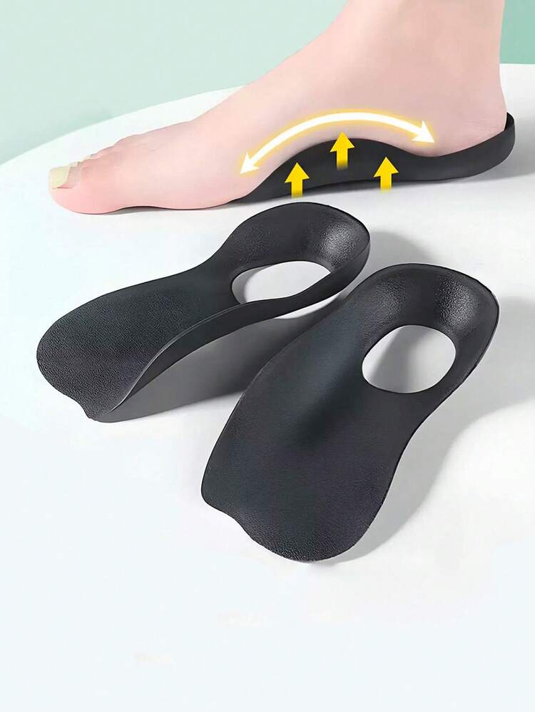 1 Pair Supportive Foot Cushion Pads, Comfortable And Non-Slip, Can Be Used With Shoes - Black - View 1