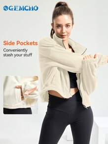 GEMCHO Abrigo casual de mujer con forro de piel sintética y aislamiento, engrosado y con forro polar para otoño e invierno