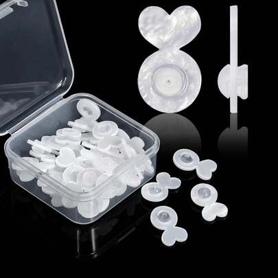 10/20Pcs Clear Silicone Earring Backs, Transparent Invisible Earlobe Back Support Pads For Heavy Earrings, Comfortable Rubber Earring Back Replacement, Prevents Ear Drooping, Perfect For Large Studs