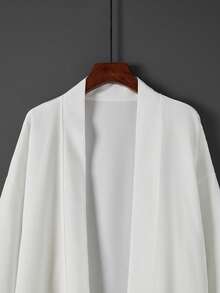 Japanese/Hong Kong Style Solid Color Versatile Mid-Length Bohemian Cardigan, Chinese Style Long Lapel Hanfu Coat, Chic Protective Sunscreen Cosplay Outerwear