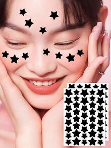 352 szt. plastrów w kształcie gwiazdek, okrągłe plastry, osłona twarzy - bezzapachowe, parabenowe - unisex dla dorosłych, kompatybilne ze wszystkimi typami skóry, bez zapachu, bez alkoholu, bez składników, delikatne i niedrażniące, stosowane do dekoracji twarzy, zakrywające trądzik i niedoskonałości za pomocą uroczych naklejek, zabawne naklejki z kreskówek, wodoodporne i odporne na pot mini naklejki, odpowiednie na imprezy, do biur i inne okazje z uroczymi naklejkami