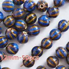 20Pcs Floral Glaze Watermelon Beads - Versatile Ceramic Charms For Diy Bracelets & Necklaces, Fashion Jewelry Crafting Accessories