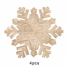 1pc/4pcs/6pcs/8pcs/200pcs Round Snowflake PVC Placemats, Heat-Resistant Non-Slip Decorative Placemats For Western Dining, Hotel, Restaurant, Party, Wedding, Holiday