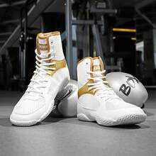 Men's Indoor Boxing Training Shoes, Rubber Sole Competition Wrestling Shoes