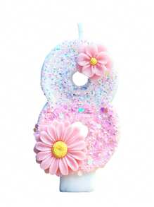 New Double Flower Decorated Numbers 0-9 Birthday Candles, 1st, 2nd, 10th, 11th, 15th, 16th, 18th, 20th, 30th, 40th, 50th, 60th Birthday Candles, Flashing Series, Birthday Cake Candles, Baking Candles, Atmosphere Decor, Suitable For 1-100 Years Old Birthday Party, New Year Party, Bachelor Party, Anniversary, Wedding, Ladies Night