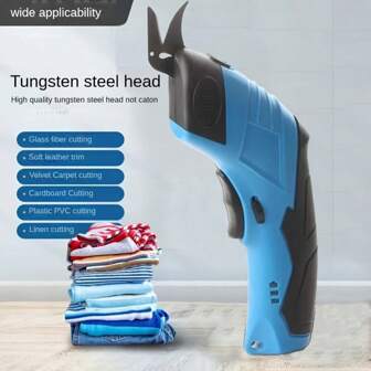Tijeras eléctricas recargables, tijeras eléctricas inalámbricas con batería de iones de litio recargable por USB, cuchillas multifuncionales afiladas para cortar tela, plástico, acero de tungsteno, duraderas
