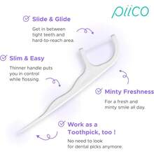 Piico Xylitol Floss Picks, 100 Count - Unbreakable, Shred-Resistant, Resealable, Unique Flavored Dental Flossers For Adults, Portable - Lavender - View 5