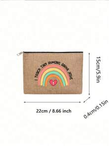 教师答谢礼品套装 - 大容量时尚手提包，印有“教师”图案，黑色亚麻零钱包，化妆包，带衬里，无封口 - 非常适合教育工作者和学校工作人员，教师答谢礼物，时尚休闲配饰，适合外出、度假、日常通勤