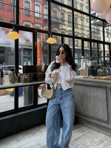 HZXVIC Ladies' Autumn New Product Solid Color Ribbed Zipper Pocket Casual Style Soft Pilot Jacket Coat