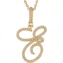 Gold Plated Initial Necklaces For Women Letter Pendant Necklaces Cubic Zirconia Stainless Steel Chain Iced Out Letter Necklace Birthday Gifts