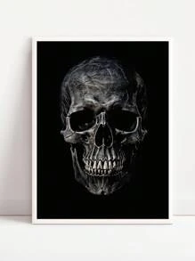 Spooky Skeleton Hand Peace Sign Digital Print - Halloween Wall Arts - Instant Download - Black And White Halloween Decor Posters, Optional Frame Home Decor Fall Decor Room Decor
