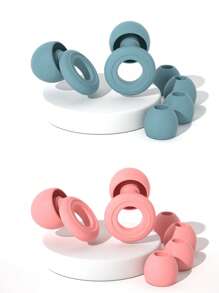 6 Sets - Reusable Silicone Earplugs For Sleeping And Swimming - 35dB Noise Reduction, With 2 Pairs Of Ear Caps, Suitable For Snoring, Studying, Concerts And Hearing Protection