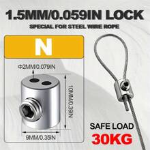 2/6/10 Pieces Adjustable Stainless Steel Cable Clamps With Double Holes, Safety Cable Hanging Clips For Home, Office, Outdoor And Camping - Durable Metal Hardware Accessories, Camping Accessories, Stylish Metal Clips, Double Hole Design