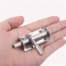 No-Drill Stainless Steel Door Latch, Thickened Surface Mount Bathroom Door Lock, Old-Fashioned Wood Door And Window Anti-Theft Bolt