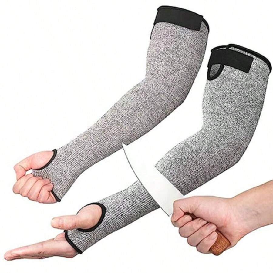 1 Pair Of Cut Resistant Sleeves With Thumb Holes, Level 5 Protection, Cut Resistant Safety Arm Sleeves, Arm Protectors, Gardening Arm Sleeves, Gardening Gloves, Welding Gloves