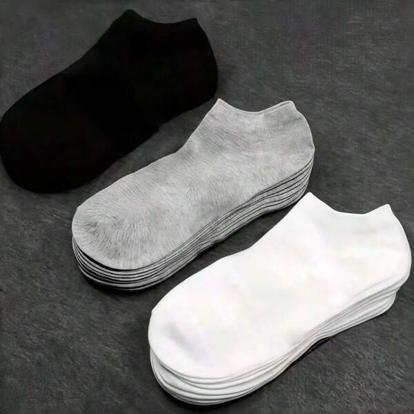 1/5/10/15/20/25/30 Pair Essential Ankle Socks, Soft & Lightweight All-Match Low Cut Ankle Socks, Women's Stockings & Hosiery,Soft And Comfortable, Moisture Wicking, Elasticated Mouth, Suitable For Home, Office, Outdoor, Can Be Worn All Year Round.