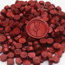 100 sztuk/worek Metalowe ośmiokątne koraliki do pieczętowania woskiem, używane do pieczętowania kopert, zaproszeń ślubnych, koralików do pieczętowania opakowań prezentowych