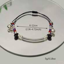 1 pieza Nuevo brazalete asimétrico de piedra natural, brazalete de cadena de cereza y vidrio para mujeres