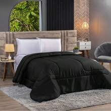 Double Percale 400 Thread Count Satin Duvet For Every Style - Black - View 1