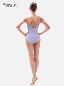 DonsGirl 1 Piece Women's Ballet Leotard With Double Straps - Corset Back & Cross Tie Design, Tight-Fitting For Dance/Gymnastics/Yoga, Performance Costume - 紫羅蘭色 - 查看 8