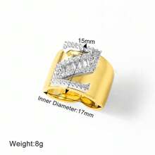Chunky CZ Crystal 26 Letter Rings For Women Gold Silver Color Wide Rings Initial Jewelry Party Gifts