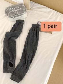 1 Pair Crinkled Knee-High Leg Warmers, Thin, Multi-Color, Breathable, Long Leg UV-Blocking Foot Cover For Summer, Y2k - Multicolor - View 18