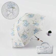 1pc Vintage Lace Floral Parasol, Sun Shade Princess Umbrella, Wedding Bridal Shower Gift Umbrella, Multiple Color Options For Ladies (Note: Fabric, Rib Color, English Letter Pattern, Button Shape And Rib Color May Be Randomly Matched Due To Batch Difference, We Apologize For Any Inconvenience)
