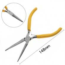 Stainless Steel Yellow Pliers, Mini Crimping Pliers, DIY Craft Tools, Wire Cutters, Jewelry Making Supplies