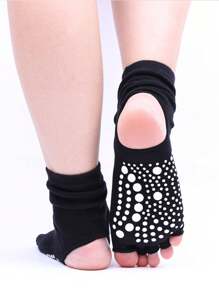 3 oder 1 Paar Pilates Yoga Socken, rutschfeste zehenfreie und fersenlose Zehentrenner-Socken, geeignet für verschiedene Sportarten, kurz, Knöchel, Crew-Länge