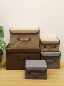 1 Stück faltbare Aufbewahrungsbox aus Leinen, Aufbewahrungskorb mit Deckel, kleine/mittlere/große Kleidungsaufbewahrungsbox, Organizer Box für den Schreibtisch, Kleideraufbewahrungswürfel, Aufbewahrungskorb mit großer Kapazität und Deckel