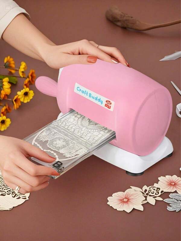 1 Set Mini Stanzmaschinen-Kit - tragbar, einfach für DIY Scrapbooking und Kartengestaltung, manuelles Prägewerkzeug | ideal für Bastler, Scrapbooking-Zubehör, mit 1 Paar Stanze, Prägung, kleines Gerät, Ersatz, leere Stoff, heißes Ziehen Draht, Kräuselung, Prägewalze, Rüschenmaschine, Randgestalter