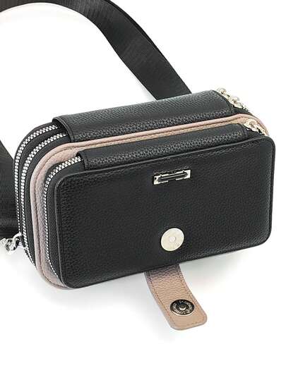 Mini Damen Umhängetasche, klassische Mode PU Patchwork multifunktionale Handtasche, kompakt & leicht, großes Fassungsvermögen, geeignet für Einkaufen, Dates, Urlaub, Geschenk für Frauen, Geldbörse, Portemonnaie