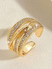 1 Stück hübscher kubischer Zirkonia Ring für Frauen, Hochzeit, Verlobung, Party Schmuck, Valentinstag, Mama, Mutter, Muttertag, Geschenk