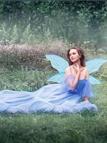 1 件仙女翅膀组合套装，包括蝴蝶翅膀和魔杖，适合派对、表演、狂欢节、节日