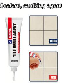 1pc Tile Caulk, Household Wall Crevice Repair Agent Can Repair Bathroom Floor Tiles Wall Cracks, Waterproof And Mildew Resistant Not Easy To Crack