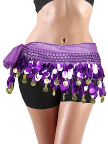 肚皮舞亮片腰带金铜币肚皮舞臀巾女士肚皮舞腰链舞蹈表演腰带