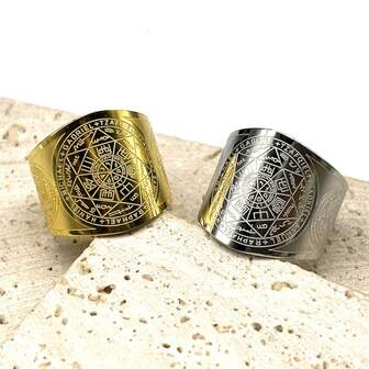 伊斯兰穆斯林手指戒指男女不锈钢金色银色阿拉伯伊斯兰奢华戒指珠宝礼物