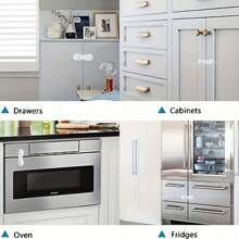 1/2/5/10pcs Premium White Cabinet Door Locks - Locks For Drawer, Cupboards, Fridge, Oven, Closet, Pantry - Adhesive, Easy Installation, Tamper-Proof, Durable Door Latch Locks, Locks For Cupboard