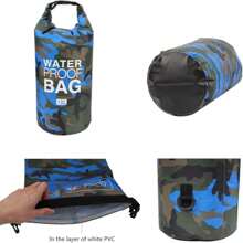 Bolsa seca impermeable de 15L, bolsa con cierre enrollable para mantener el equipo seco, adecuada para kayak, rafting, navegación, natación, camping, senderismo, playa, pesca, accesorios de playa, flotador de piscina