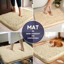 1/2 piezas Alfombras de baño de lujo ultra suaves - Antideslizantes, súper absorbentes y de secado rápido - Cómodos tapetes de piso para ducha, bañera y lavabo