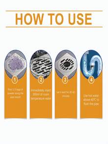 JUE FISH Drain Cleaning Powder, Specially Designed To Quickly Dissolve Grease, Hair, And Other Blockages In Household Kitchen, Bathroom And Drain Pipes - Powdery - View 6